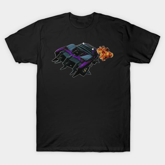 Purple Rocket League Car with Boost T-Shirt by Sunriya